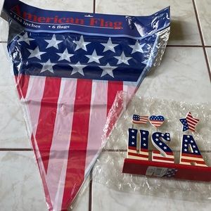 NWT and NWOT Set of American Flag and Patriotic Mantel Decor